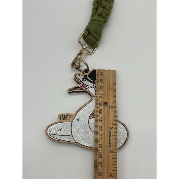 Handmade Green Macrame Lanyard Keychain Fancy Snek Snake Kitschy Cool - Picture 10 of 10